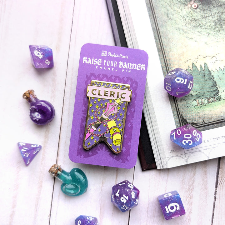 Cleric Banner Enamel Pin