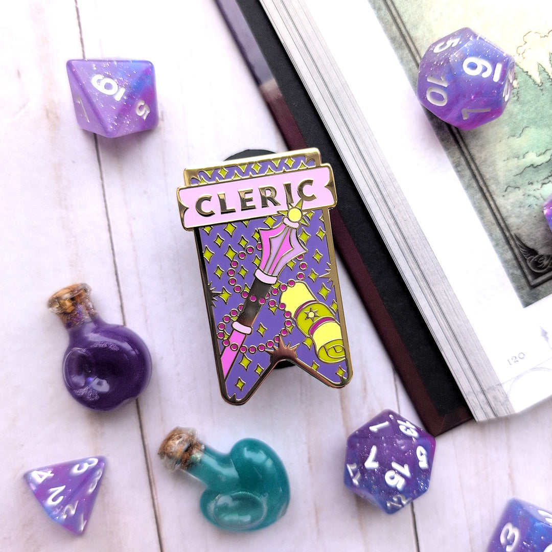 Cleric Banner Enamel Pin