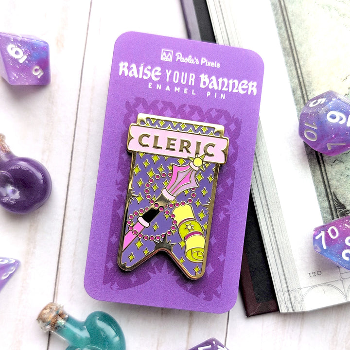 Cleric Banner Enamel Pin