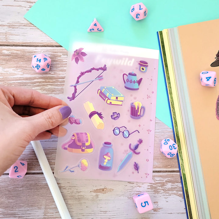 Feywild Sticker Sheet - Geeky merchandise for people who play D&D - Merch to wear and cute accessories and stationery Paola's Pixels