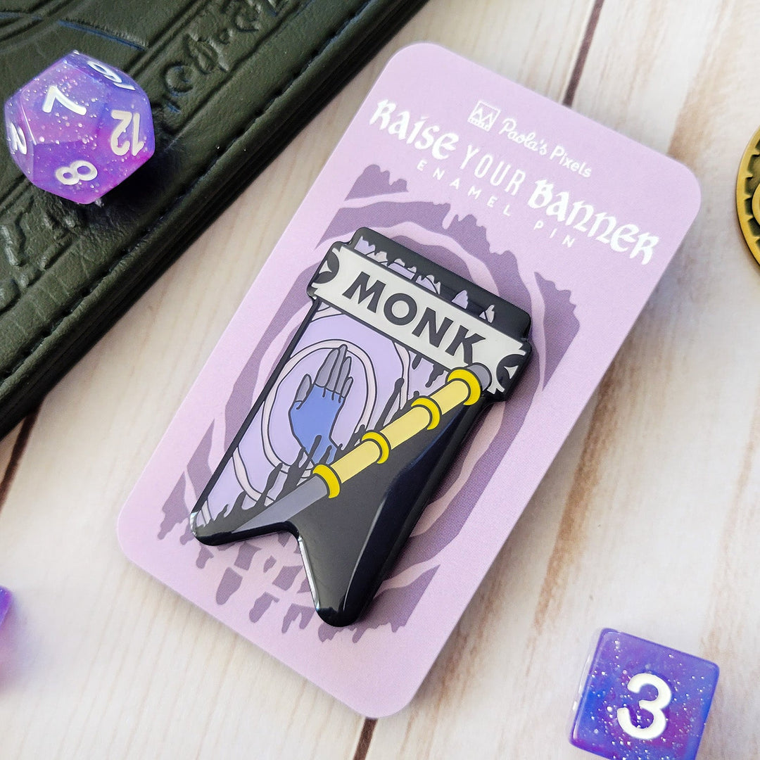 Seconds Sale! Monk Banner Enamel Pin