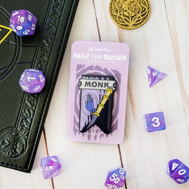 Seconds Sale! Monk Banner Enamel Pin