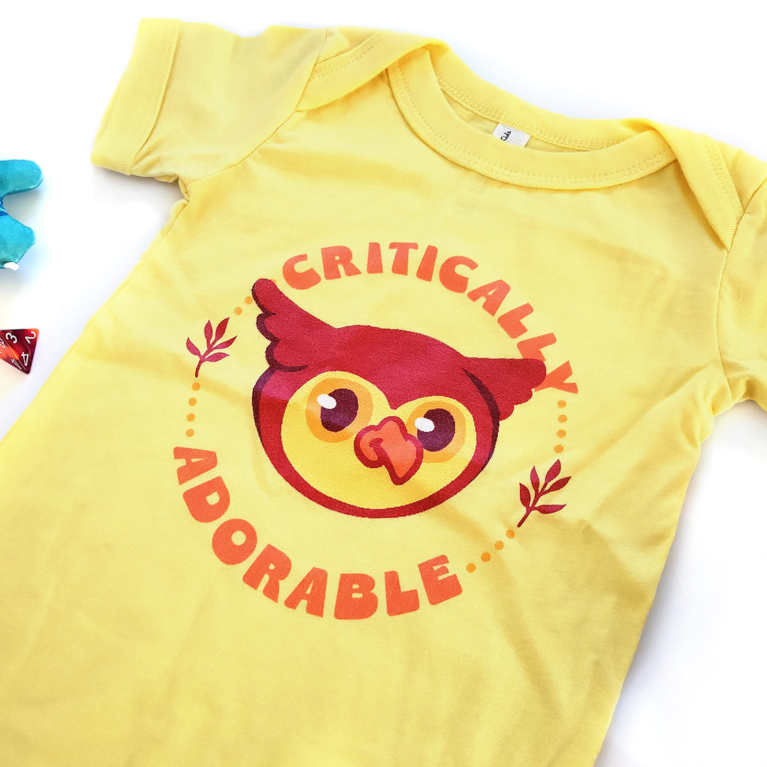 Critically Adorable Owlbear Baby One Piece - Geeky merchandise for people who play D&D - Merch to wear and cute accessories and stationery Paola's Pixels
