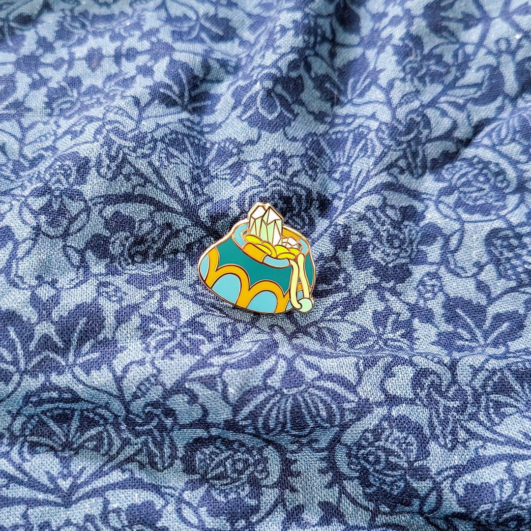 Seconds Sale! Gold and Gem Pouch Mini Pin