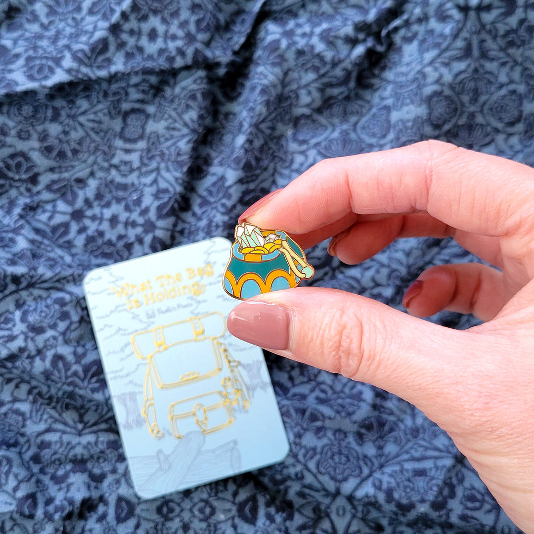 Seconds Sale! Gold and Gem Pouch Mini Pin