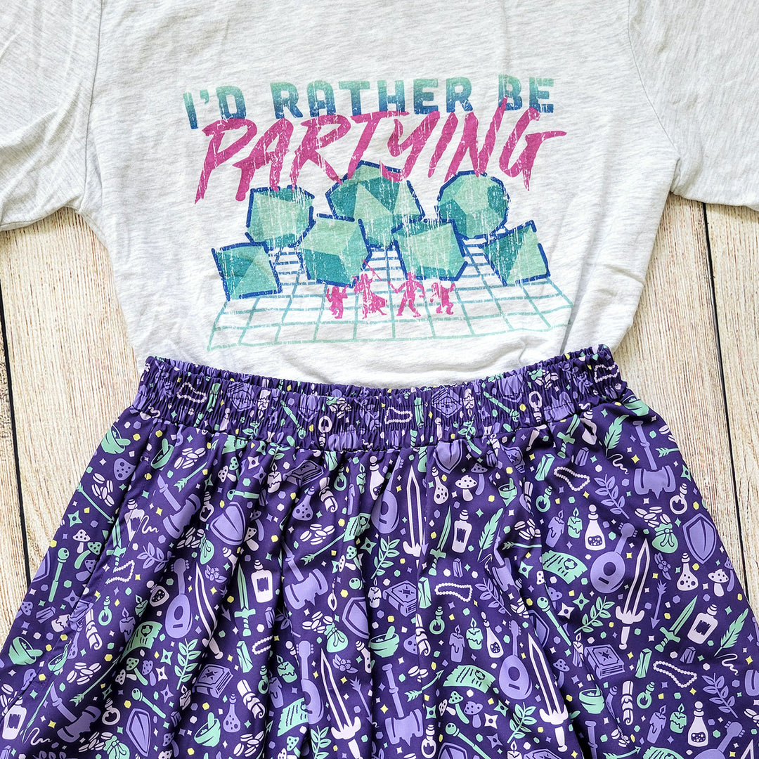 Purple Dungeon Academia Midi Skirt