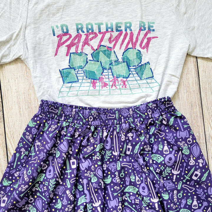 Purple Dungeon Academia Midi Skirt