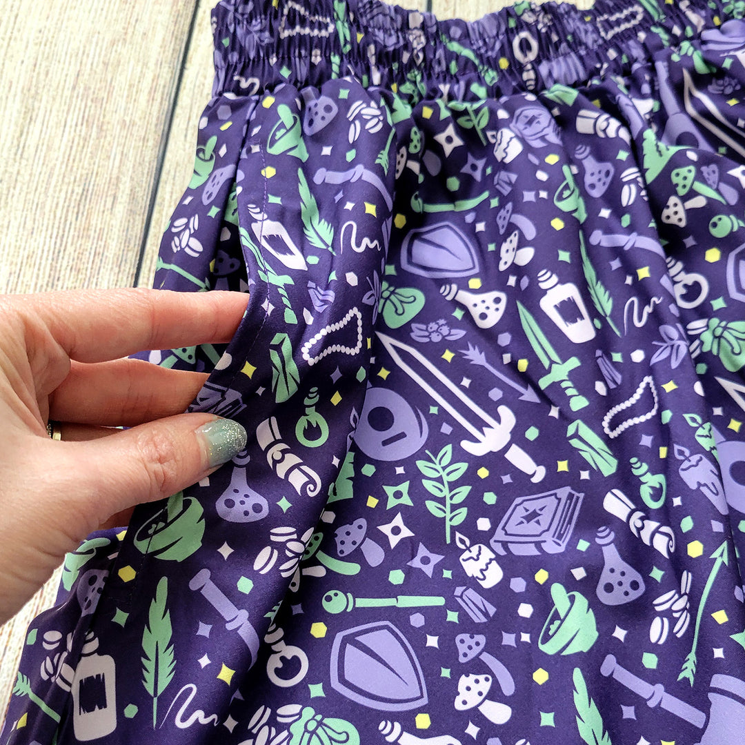 Purple Dungeon Academia Midi Skirt
