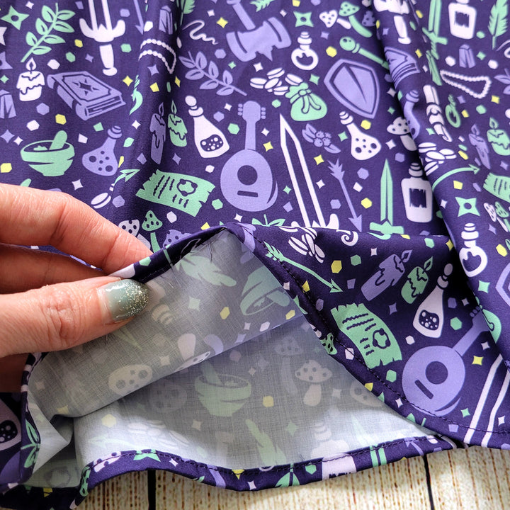 Purple Dungeon Academia Midi Skirt