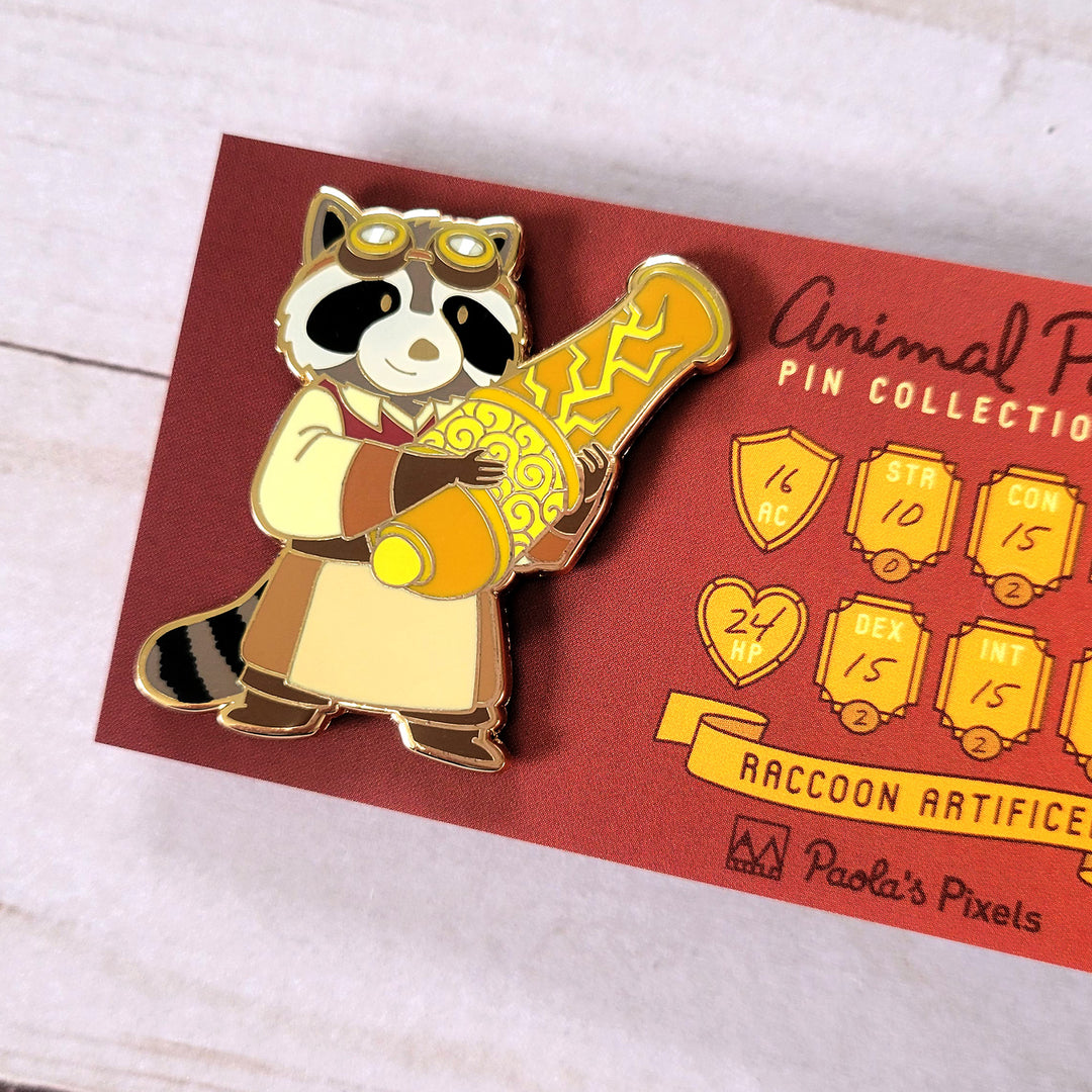 Seconds Sale! Raccoon Artificer Enamel Pin