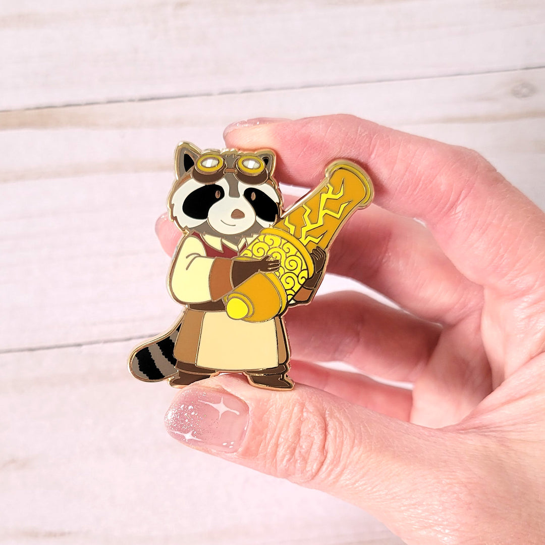 Seconds Sale! Raccoon Artificer Enamel Pin
