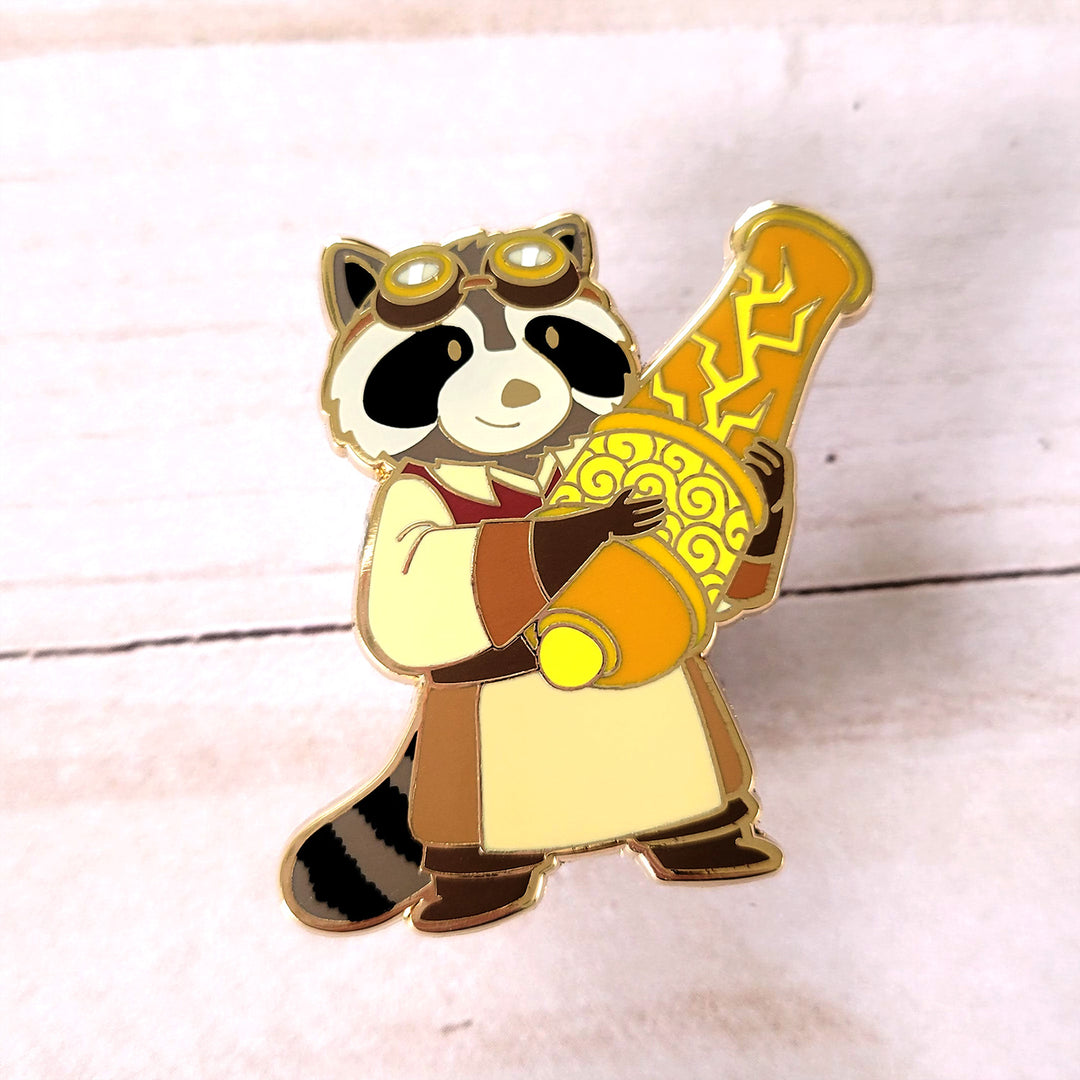 Seconds Sale! Raccoon Artificer Enamel Pin