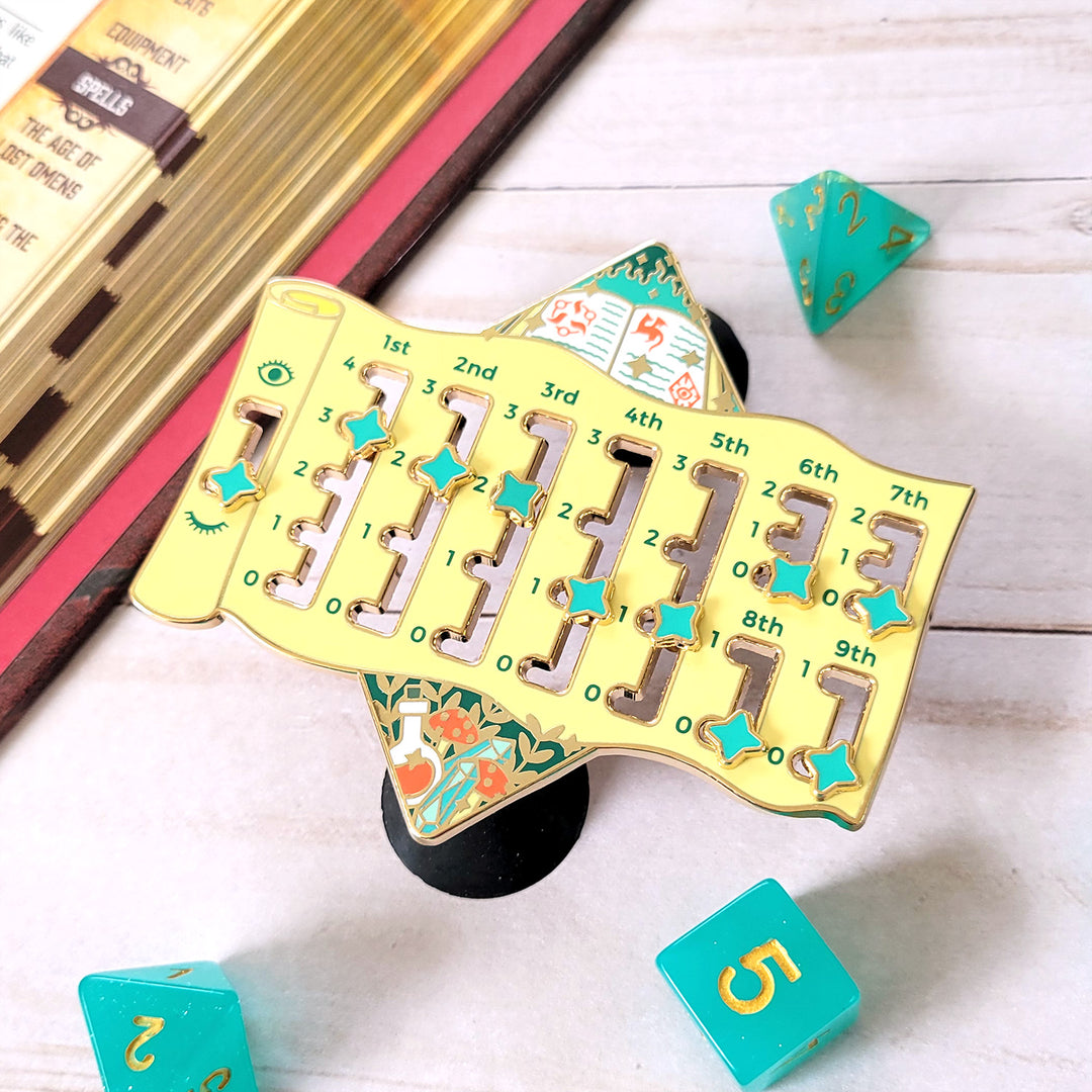 Spellcaster Spell Slot Tracker Enamel Pin