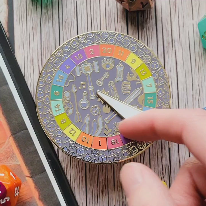 d20 Spinner Enamel Pin