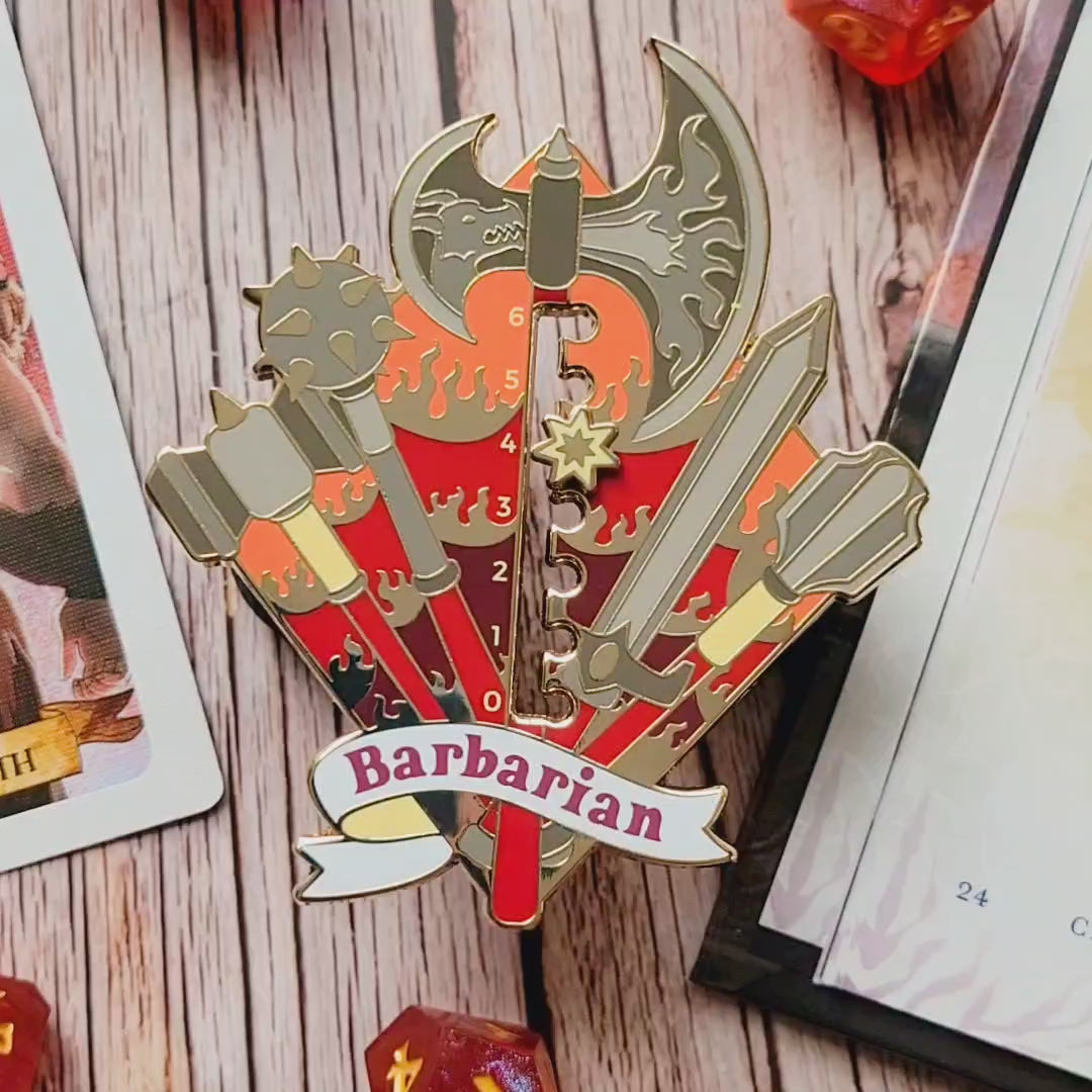 Seconds Sale! Barbarian Rage Tracker Enamel Pin