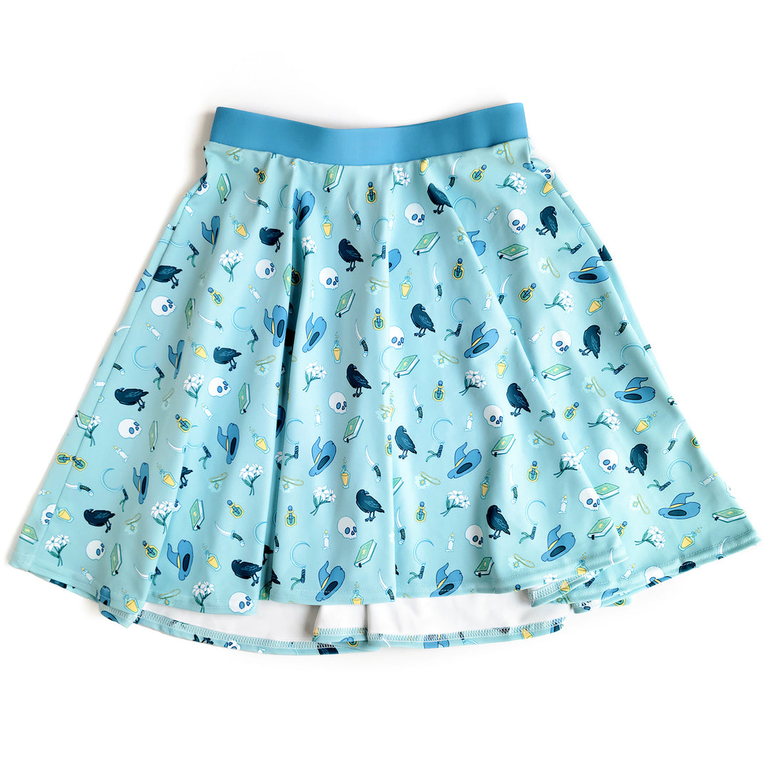 Necromancer Skater Skirt - Geeky merchandise for people who play D&D - Merch to wear and cute accessories and stationery Paola's Pixels