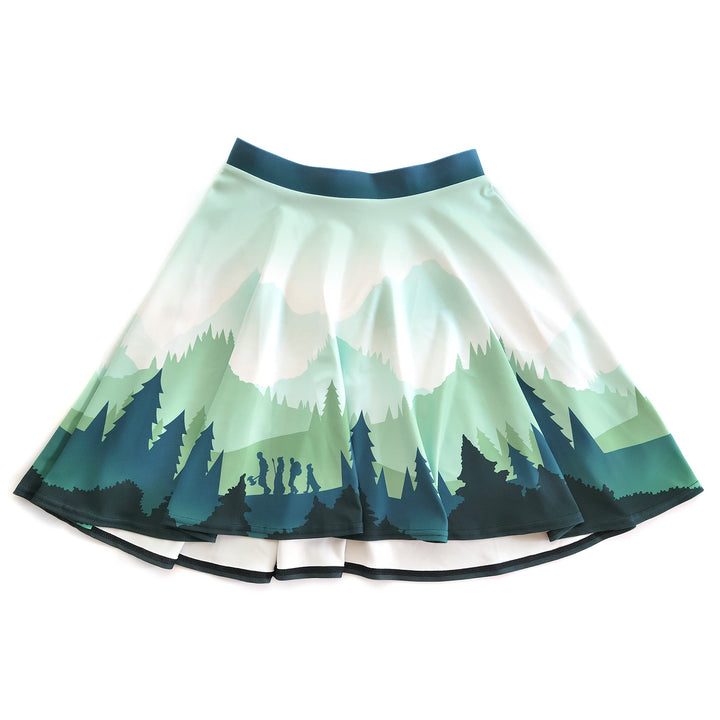 Adventure Landscape Skater Skirt - Geeky merchandise for people who play D&D - Merch to wear and cute accessories and stationery Paola's Pixels