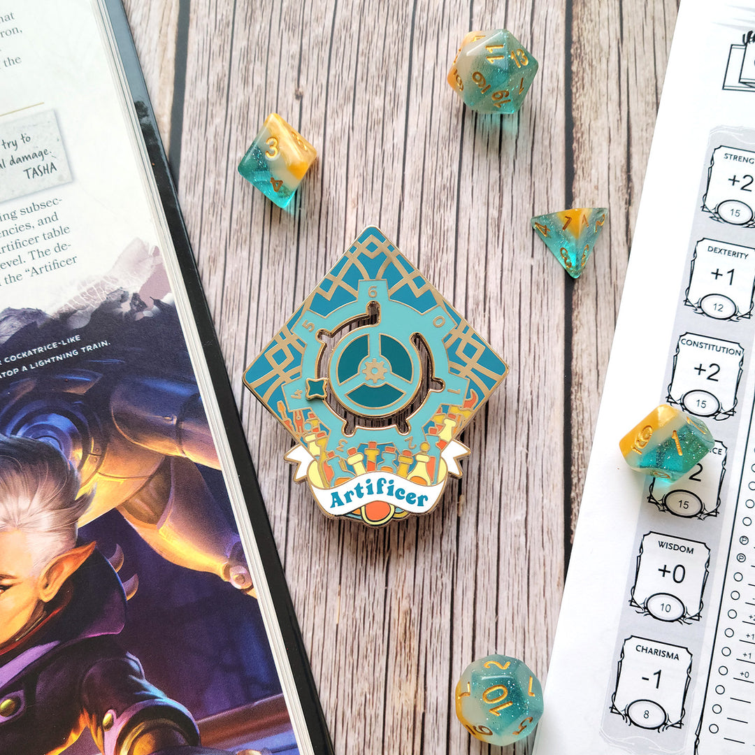 Artificer Infusion Tracker Enamel Pin - Geeky merchandise for people who play D&D - Merch to wear and cute accessories and stationery Paola's Pixels