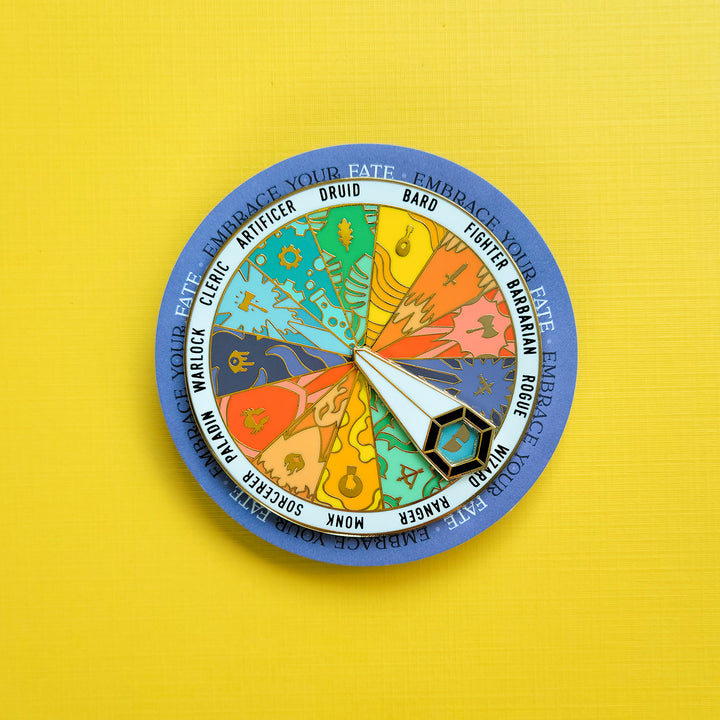 Class Roulette Spinner Pin - Geeky merchandise for people who play D&D - Merch to wear and cute accessories and stationery Paola's Pixels