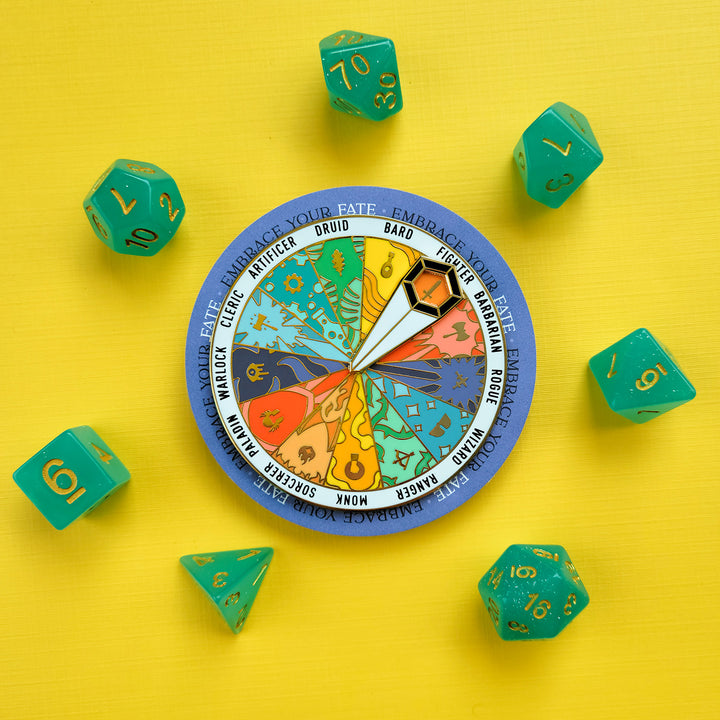 Class Roulette Spinner Pin - Geeky merchandise for people who play D&D - Merch to wear and cute accessories and stationery Paola's Pixels