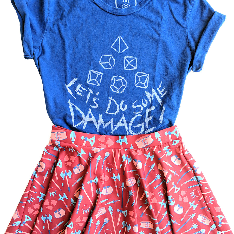 Barbarian Skater Skirt - Geeky merchandise for people who play D&D - Merch to wear and cute accessories and stationery Paola's Pixels