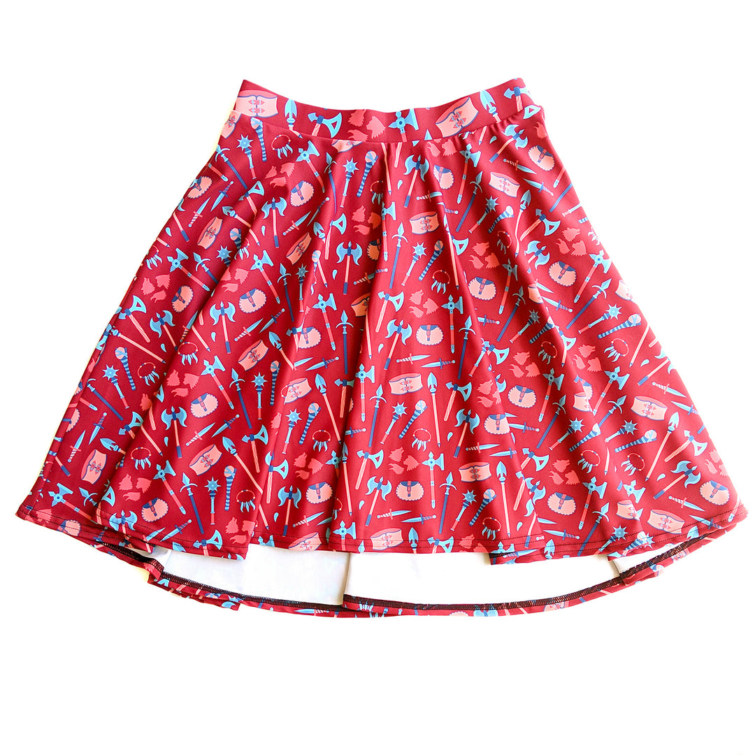 Barbarian Skater Skirt - Geeky merchandise for people who play D&D - Merch to wear and cute accessories and stationery Paola's Pixels