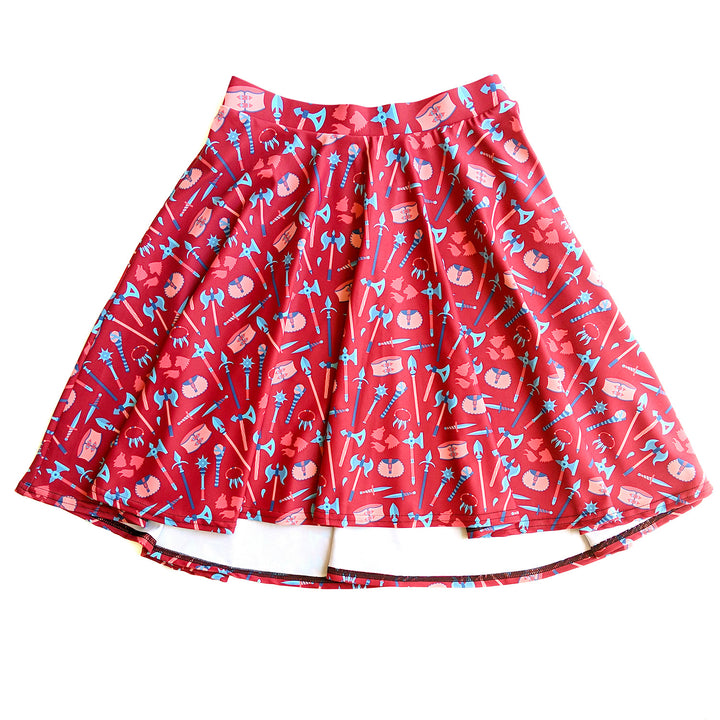 Barbarian Skater Skirt - Geeky merchandise for people who play D&D - Merch to wear and cute accessories and stationery Paola's Pixels