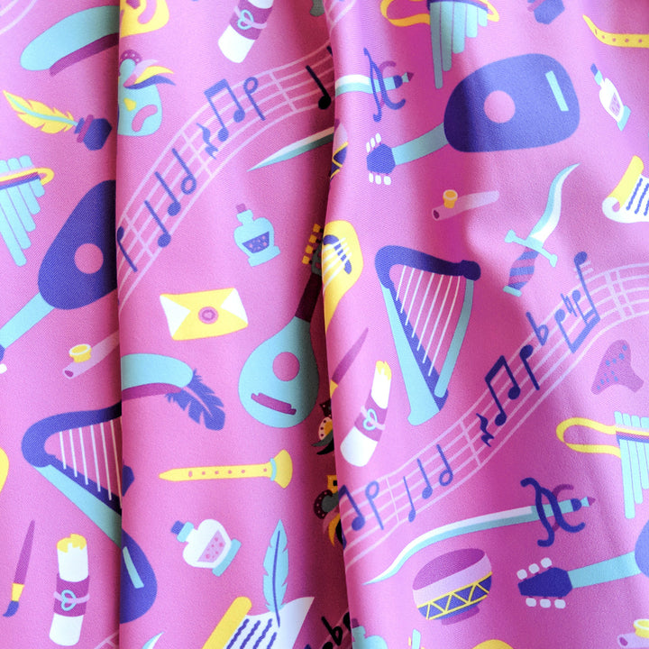Bard Skater Skirt - Geeky merchandise for people who play D&D - Merch to wear and cute accessories and stationery Paola's Pixels