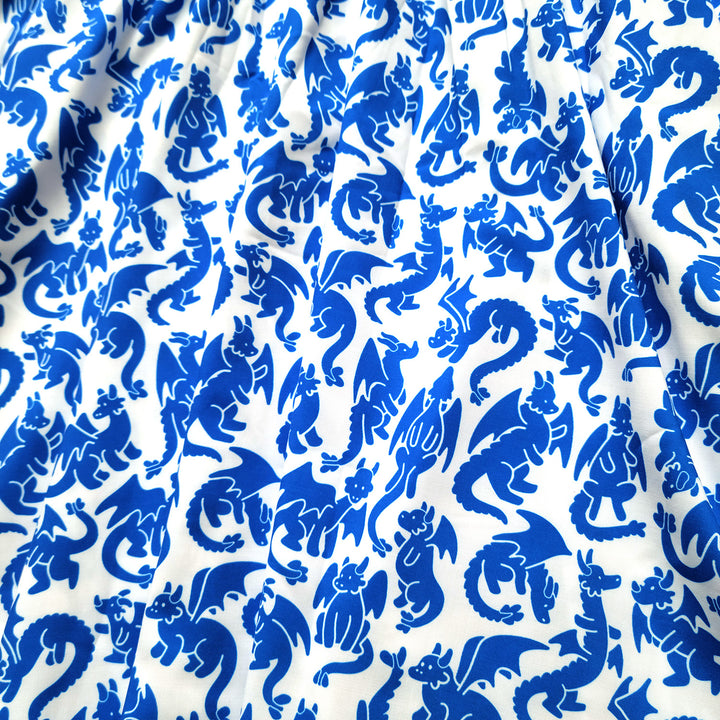 Blue Dragons Midi Skirt - Geeky merchandise for people who play D&D - Merch to wear and cute accessories and stationery Paola's Pixels