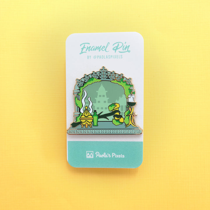 The Cleric Window Pin - Geeky merchandise for people who play D&D - Merch to wear and cute accessories and stationery Paola's Pixels