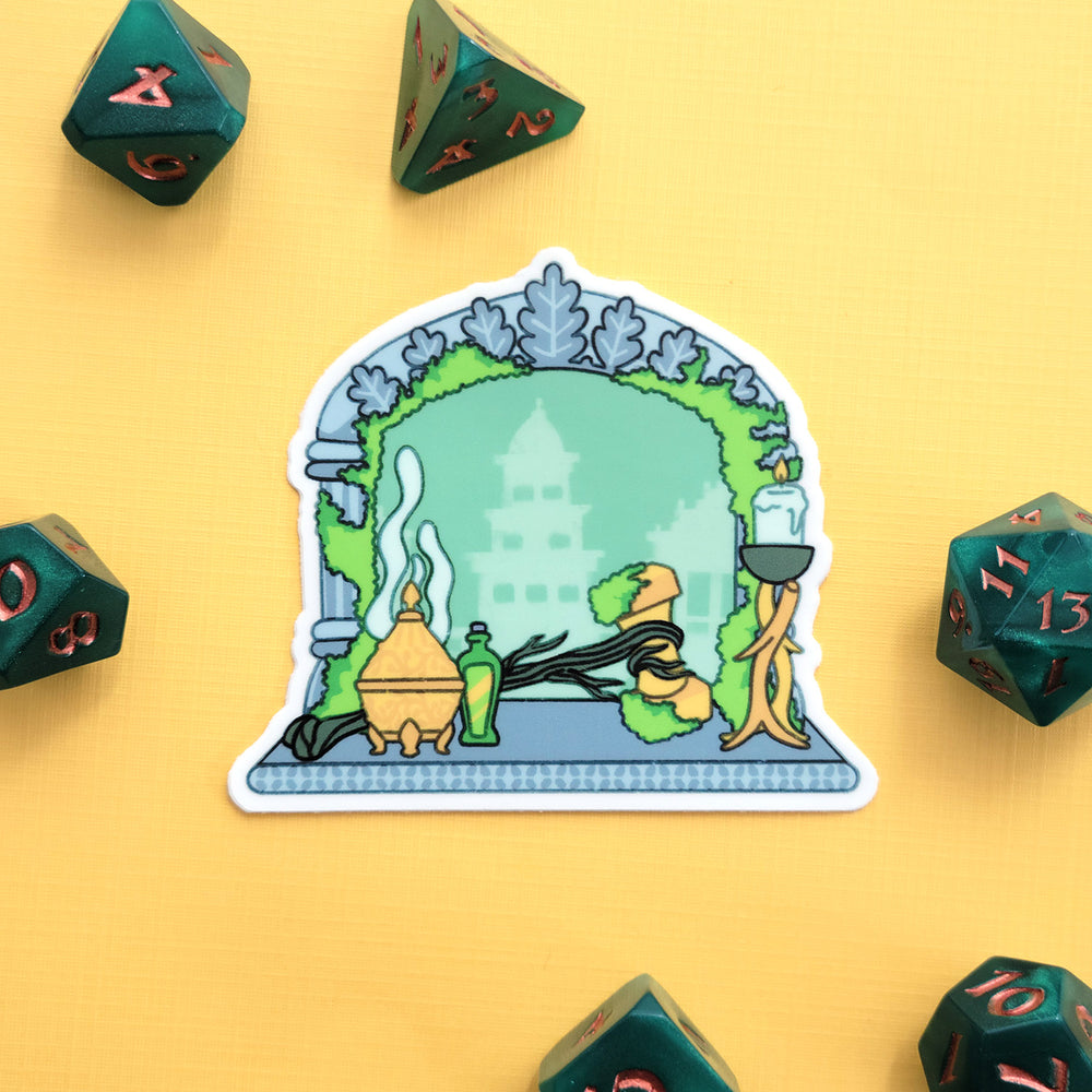 The Cleric Window Sticker - Geeky merchandise for people who play D&D - Merch to wear and cute accessories and stationery Paola's Pixels