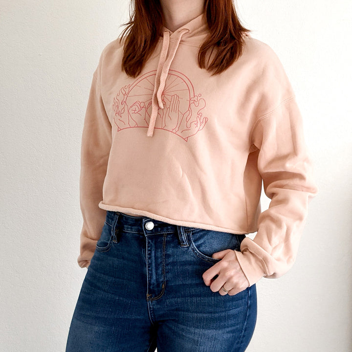 Hands of Fate Cropped Hoodie - Geeky merchandise for people who play D&D - Merch to wear and cute accessories and stationery Paola's Pixels