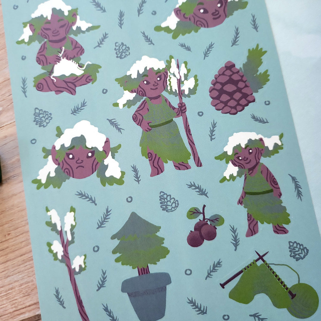 Dryad Sticker Sheet - Geeky merchandise for people who play D&D - Merch to wear and cute accessories and stationery Paola's Pixels
