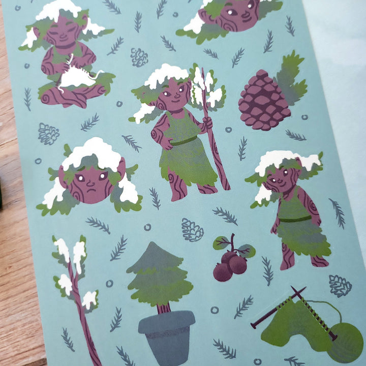 Dryad Sticker Sheet - Geeky merchandise for people who play D&D - Merch to wear and cute accessories and stationery Paola's Pixels