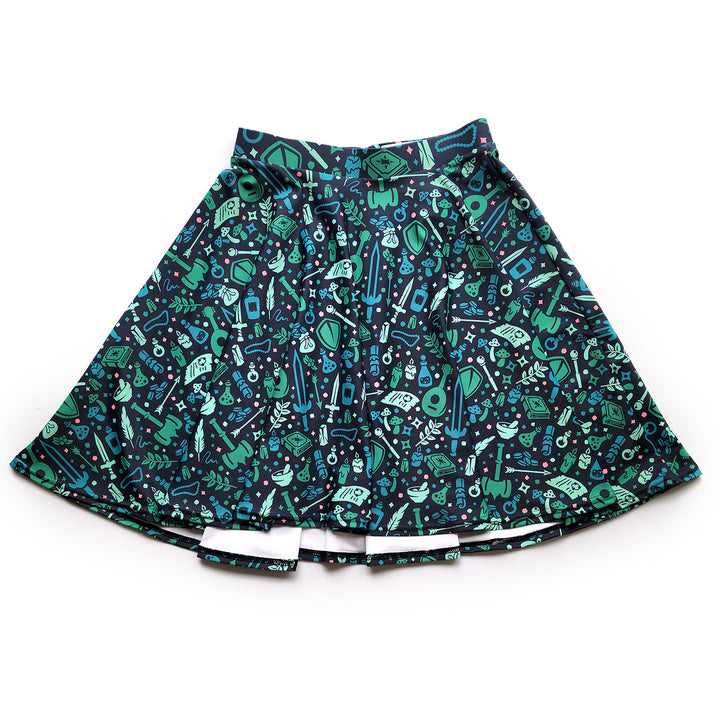 Dungeon Academia Skater Skirt - Geeky merchandise for people who play D&D - Merch to wear and cute accessories and stationery Paola's Pixels