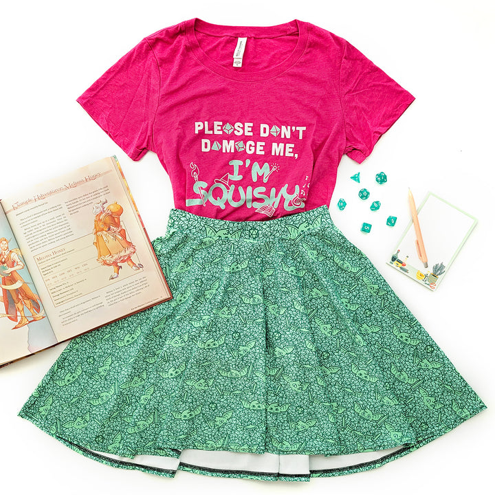 Goblin Skater Skirt - Geeky merchandise for people who play D&D - Merch to wear and cute accessories and stationery Paola's Pixels