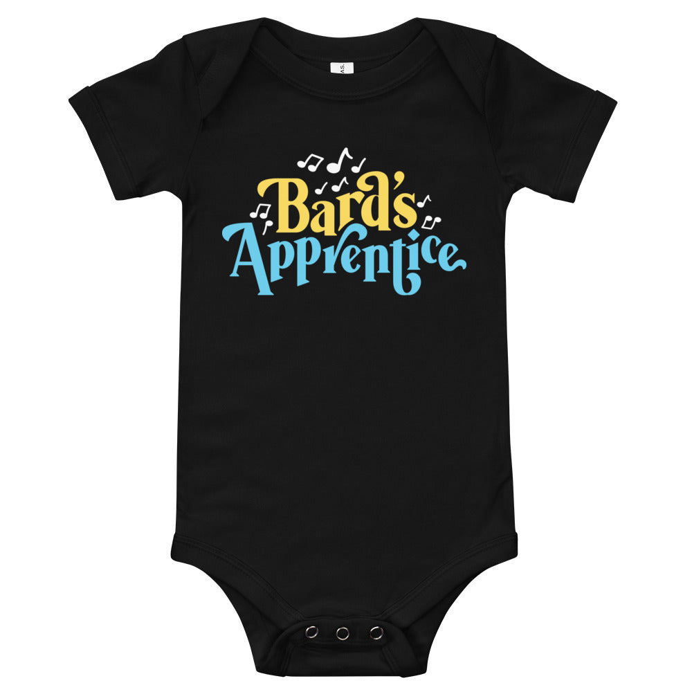 Bard's Apprentice Baby One Piece - Geeky merchandise for people who play D&D - Merch to wear and cute accessories and stationery Paola's Pixels