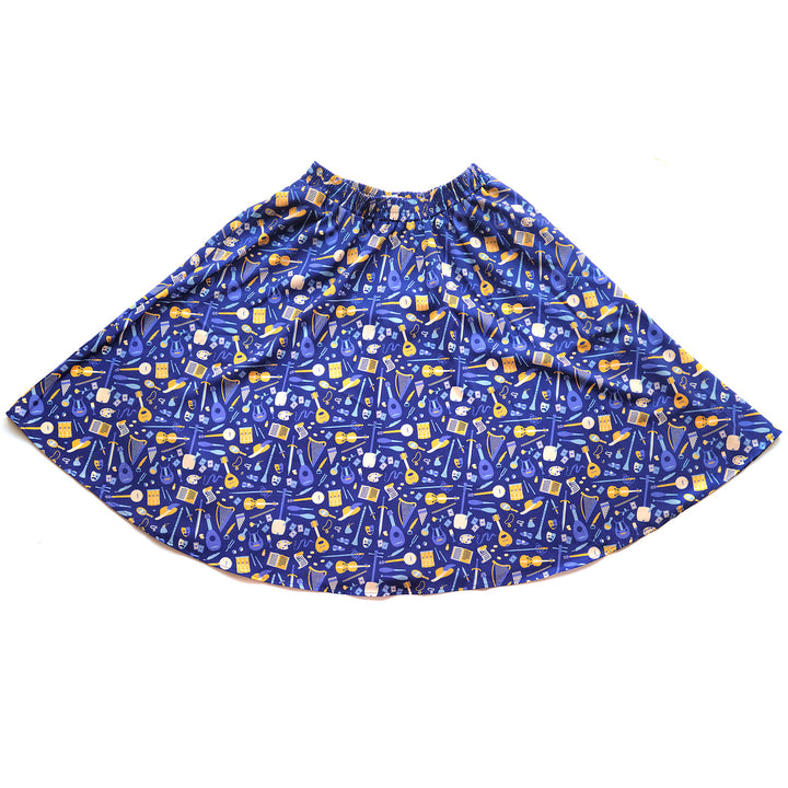 Purple Bard Midi Skirt - Geeky merchandise for people who play D&D - Merch to wear and cute accessories and stationery Paola's Pixels