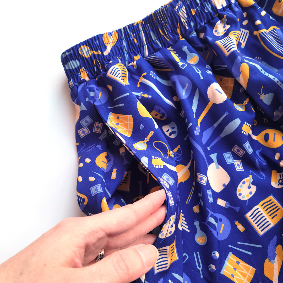 Purple Bard Midi Skirt - Geeky merchandise for people who play D&D - Merch to wear and cute accessories and stationery Paola's Pixels