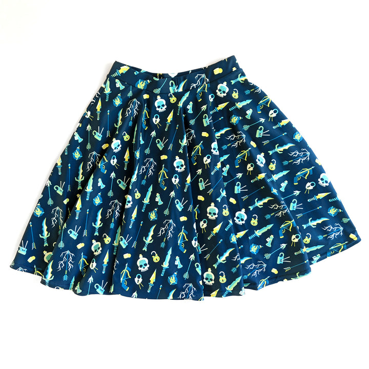 Rogue Skater Skirt - Geeky merchandise for people who play D&D - Merch to wear and cute accessories and stationery Paola's Pixels