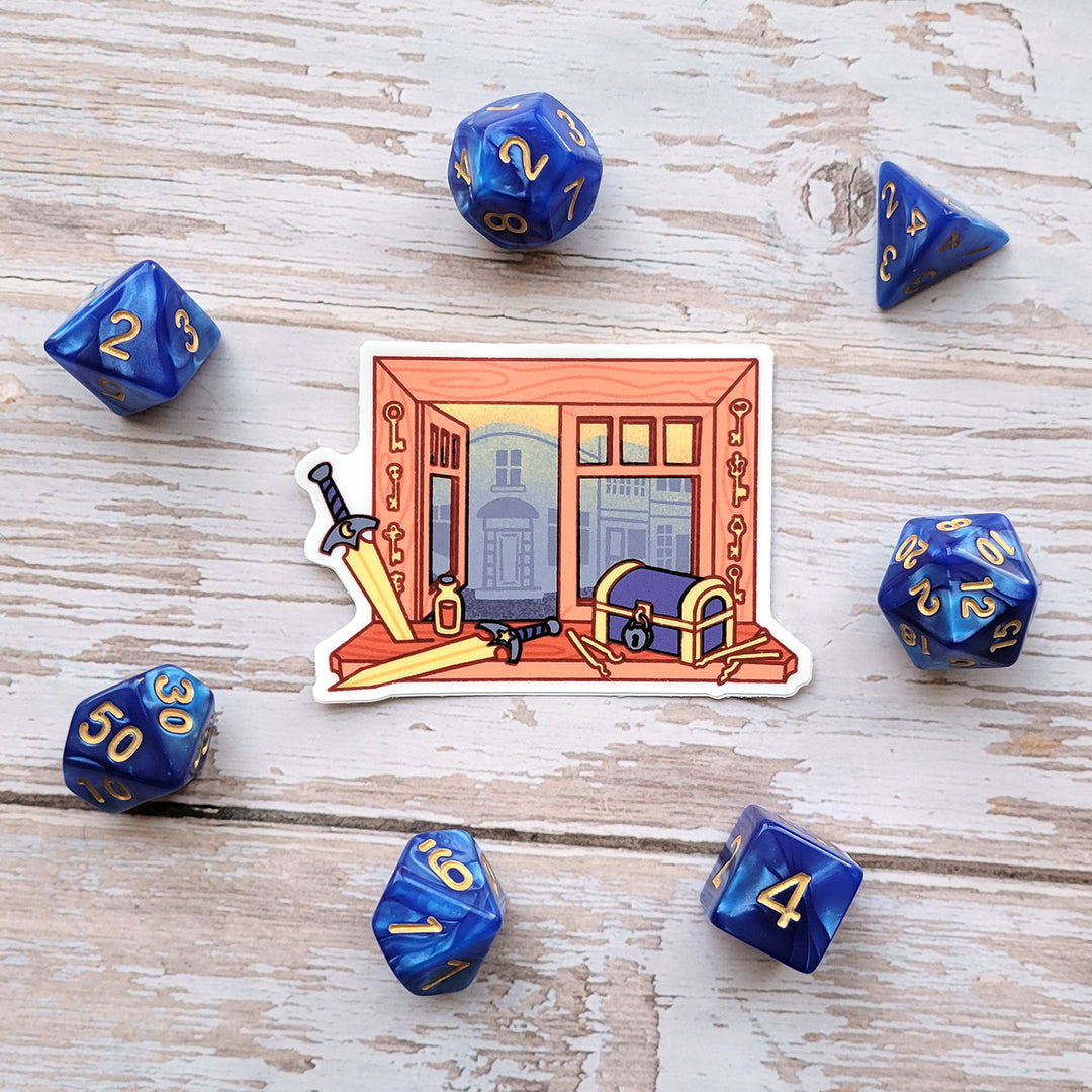 Rogue Window Sticker - Geeky merchandise for people who play D&D - Merch to wear and cute accessories and stationery Paola's Pixels