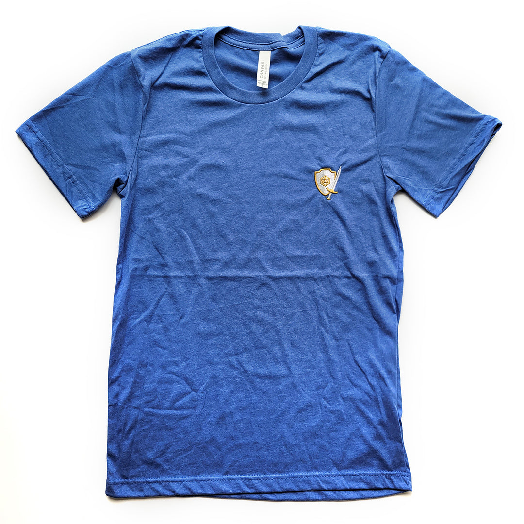 Sword and Shield Embroidered Unisex Shirt - Geeky merchandise for people who play D&D - Merch to wear and cute accessories and stationery Paola's Pixels