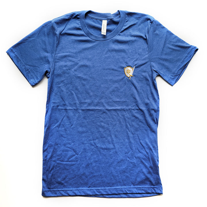 Sword and Shield Embroidered Unisex Shirt - Geeky merchandise for people who play D&D - Merch to wear and cute accessories and stationery Paola's Pixels