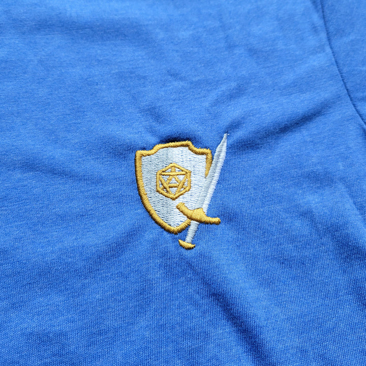Sword and Shield Embroidered Unisex Shirt - Geeky merchandise for people who play D&D - Merch to wear and cute accessories and stationery Paola's Pixels