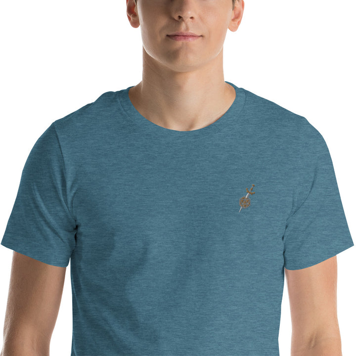 Dagger and d20 Embroidered Unisex Shirt - Geeky merchandise for people who play D&D - Merch to wear and cute accessories and stationery Paola's Pixels