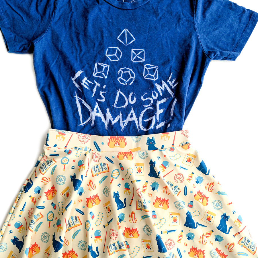 Wizard Skater Skirt - Geeky merchandise for people who play D&D - Merch to wear and cute accessories and stationery Paola's Pixels