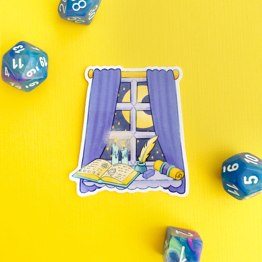 Wizard Window Sticker - Geeky merchandise for people who play D&D - Merch to wear and cute accessories and stationery Paola's Pixels