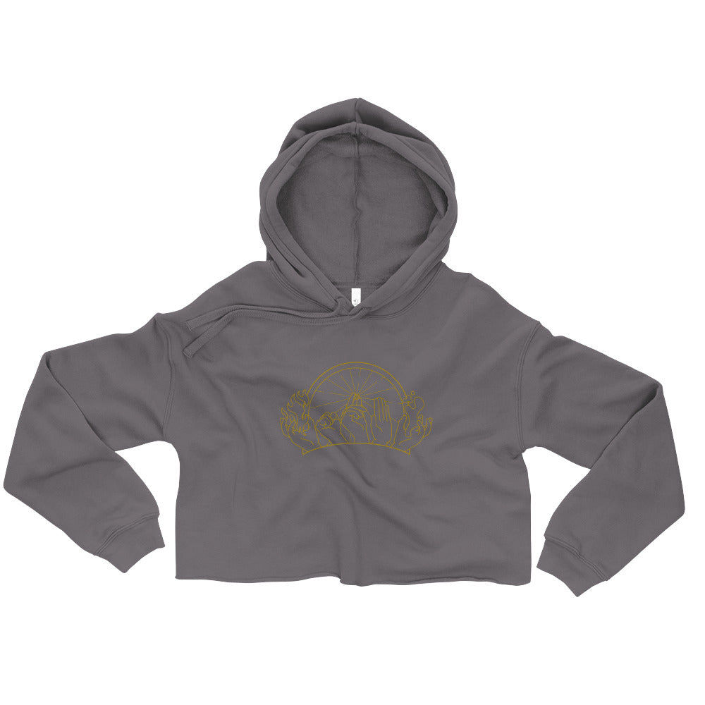 Hands of Fate Cropped Hoodie - Geeky merchandise for people who play D&D - Merch to wear and cute accessories and stationery Paola's Pixels