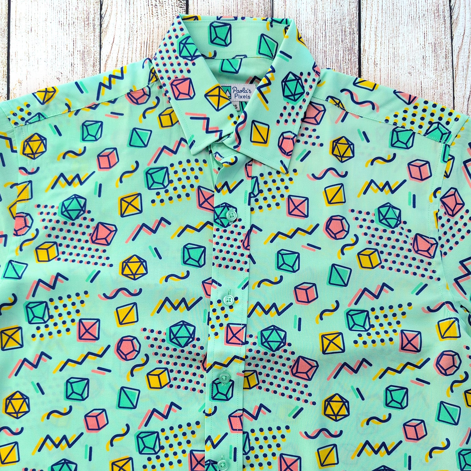 PACO パコ 半袖シャツ クレイジーパターン ツイル　刺繍ヴィンテージ PACO パコ 半袖シャツ クレイジーパターン ツイル 刺繍ヴィンテージ