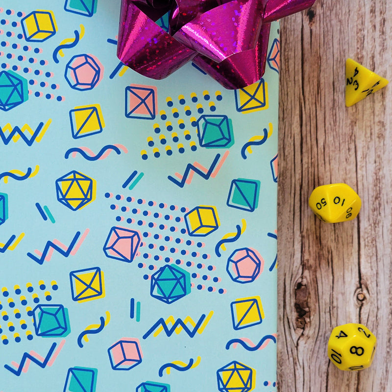 90s Dice Wrapping Paper Sheets